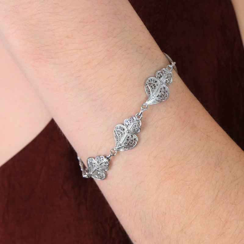 Bracelet Five Hearts of Viana in Silver
