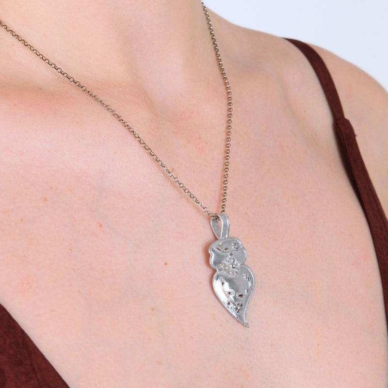 Necklace Heart of Viana Chapa Opado in Silver