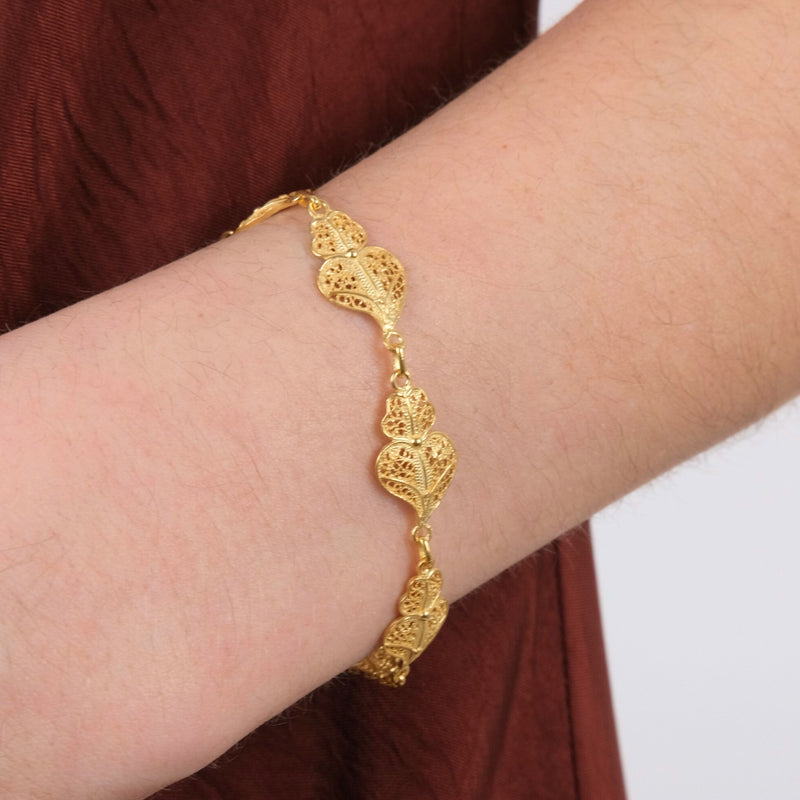Bracelet Five Hearts of Viana in Gold Plated Silver