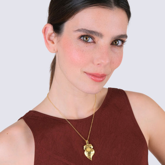 Necklace Heart of Viana Chapa Opado in Gold Plated Silver