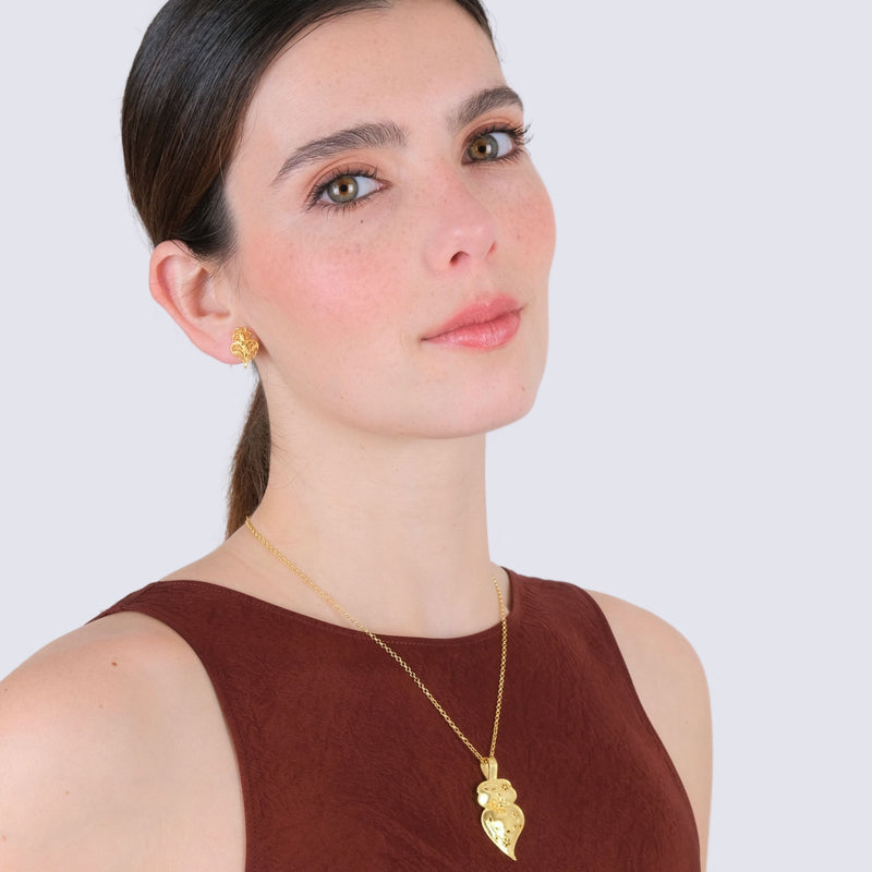 Necklace Heart of Viana Chapa Opado in Gold Plated Silver