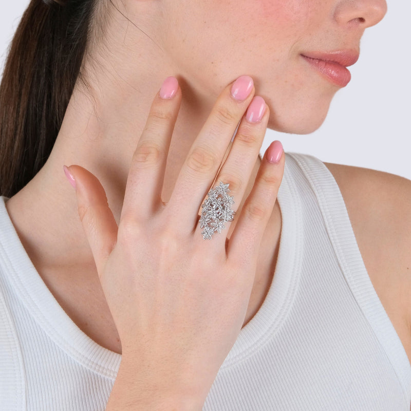 Ring Flowers in Silver