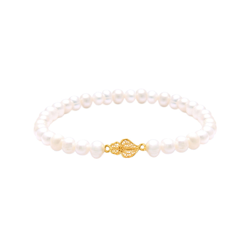 Bracelet Heart of Viana in 19,2Kt Gold with Pearls