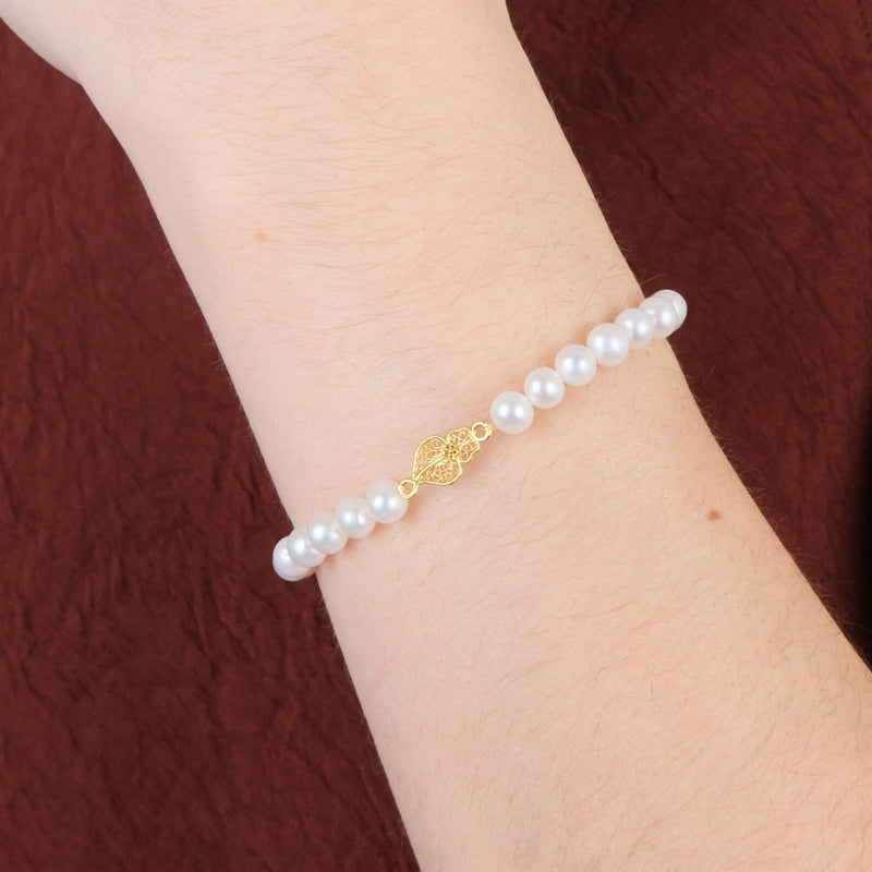 Bracelet Heart of Viana in 19,2Kt Gold with Pearls