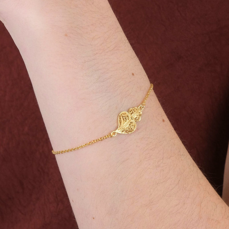 Bracelet Heart of Viana in Gold Plated Silver