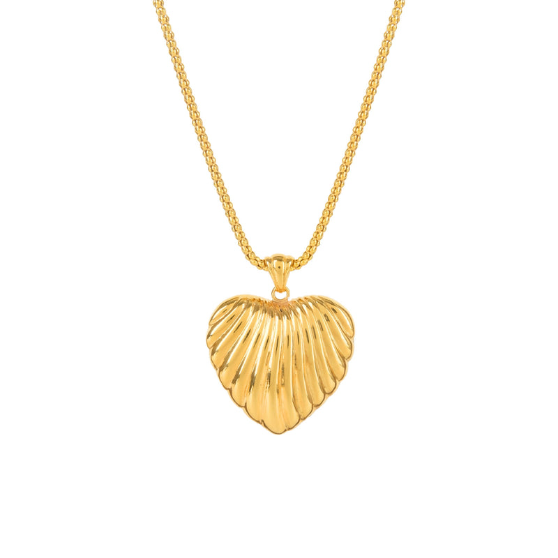 Necklace Intertwined Heart in Gold Plated Silver