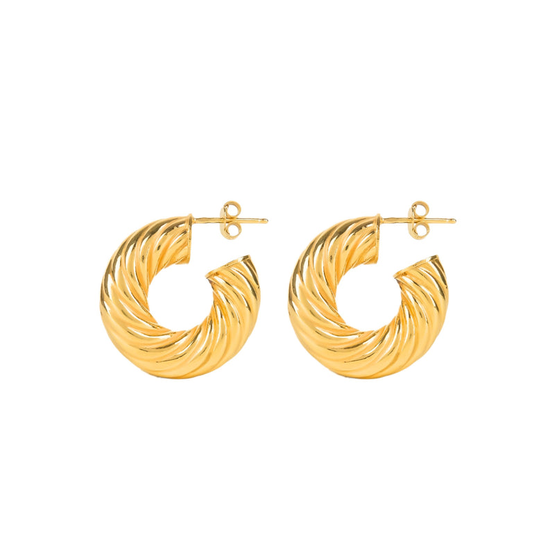 Earrings Hoops Intertwined in Gold Plated Silver