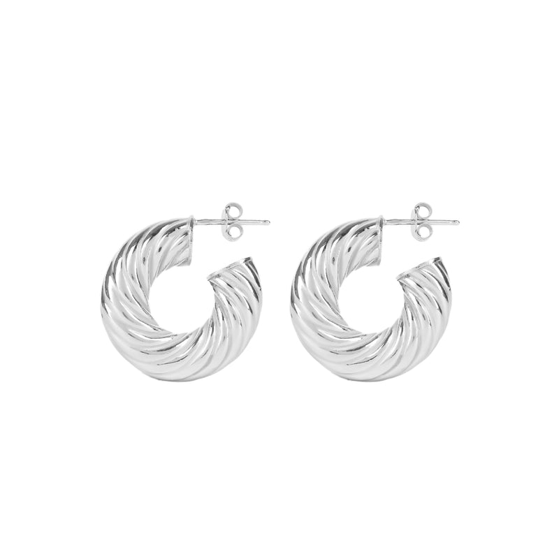 Earrings Hoops Intertwined in Silver