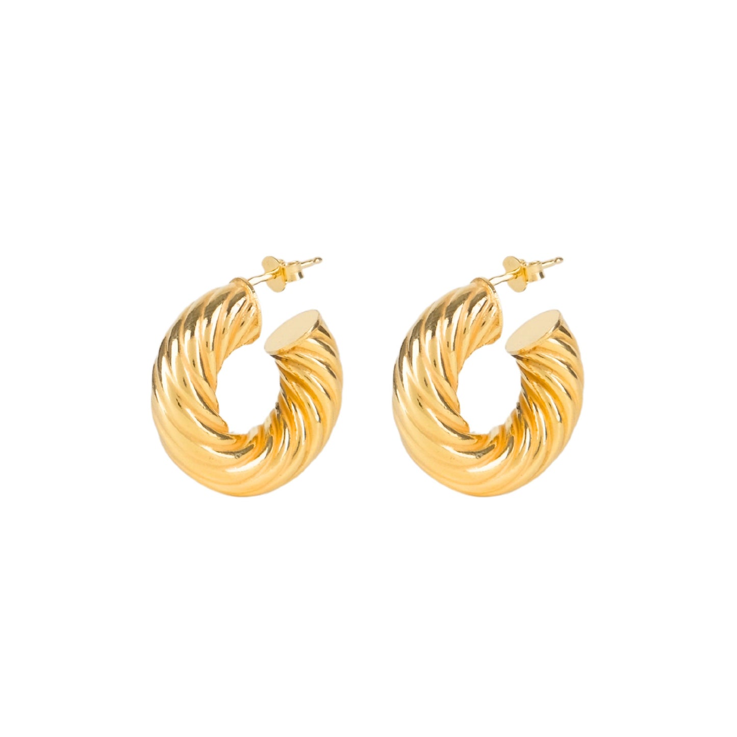 Earrings Hoops Intertwined in Gold Plated Silver