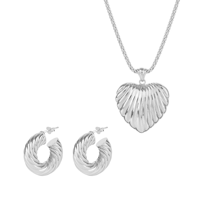 Set Intertwined Heart in Silver