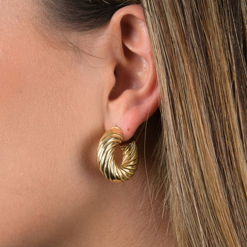 Earrings Hoops Intertwined in Gold Plated Silver