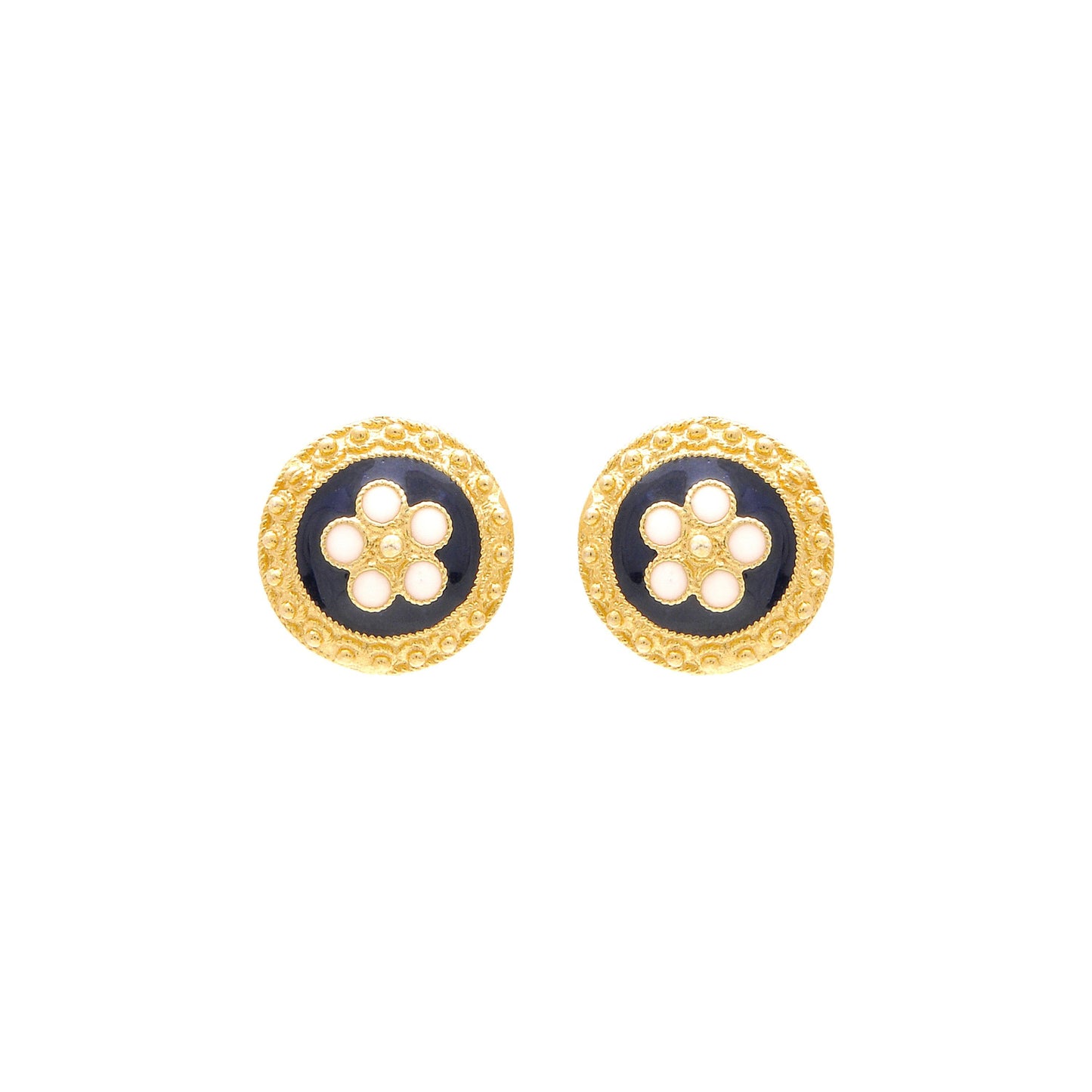 Earrings Caramujo Stud in Gold Plated Silver