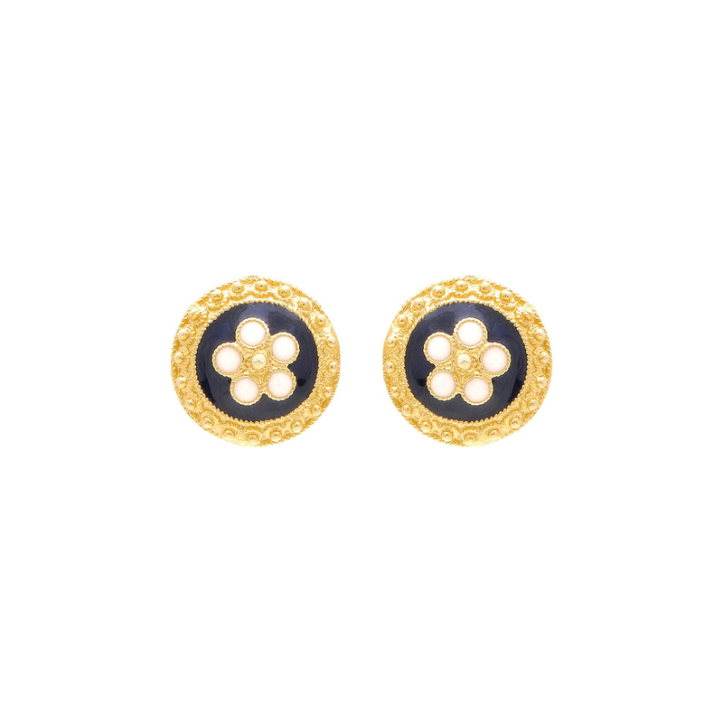 Earrings Caramujo Stud in Gold Plated Silver