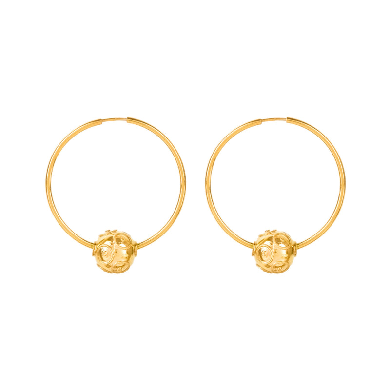 Earrings Hoops Viana’s Conta in Gold Plated Silver
