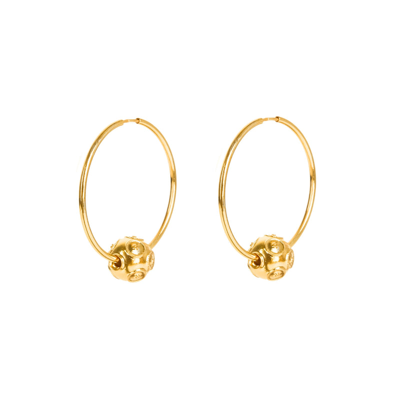 Earrings Hoops Viana’s Conta in Gold Plated Silver