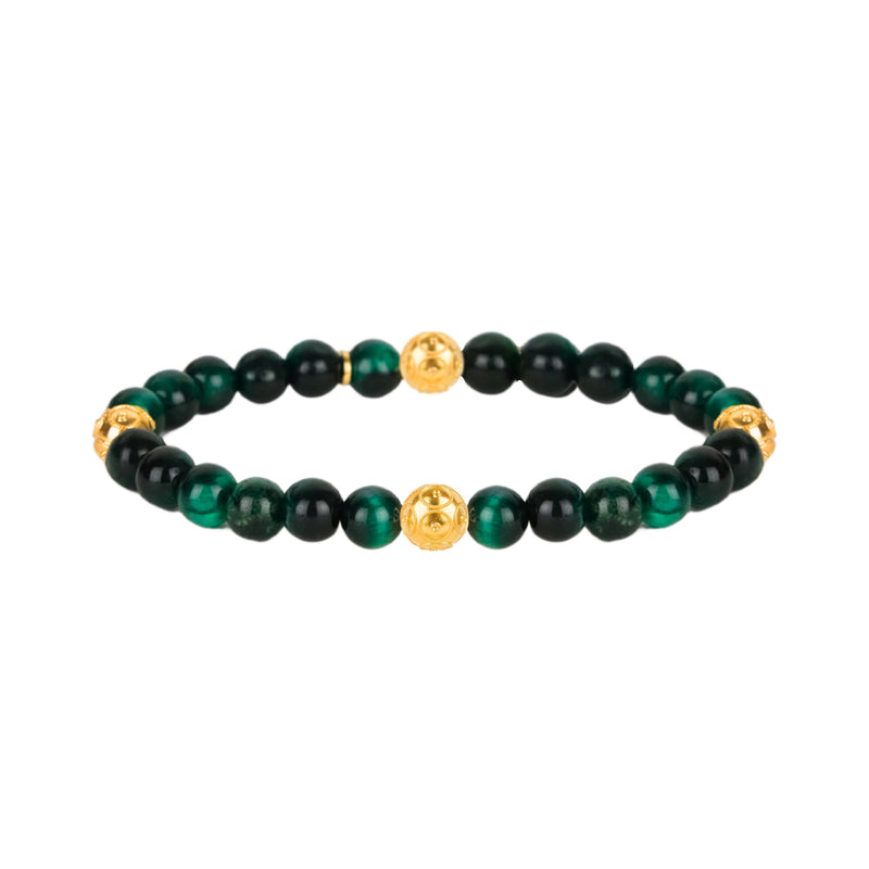 Bracelet Four Viana's Contas Green in Gold Plated Silver