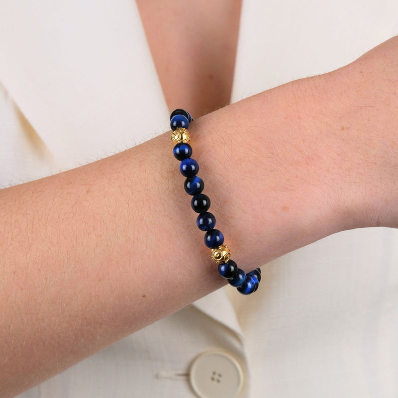 Bracelet Four Viana's Contas Blue in Gold Plated Silver