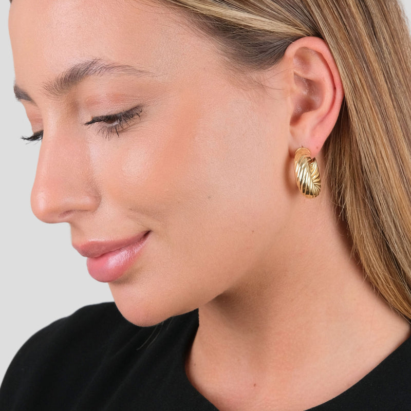 Set Intertwined Heart in Gold Plated Silver