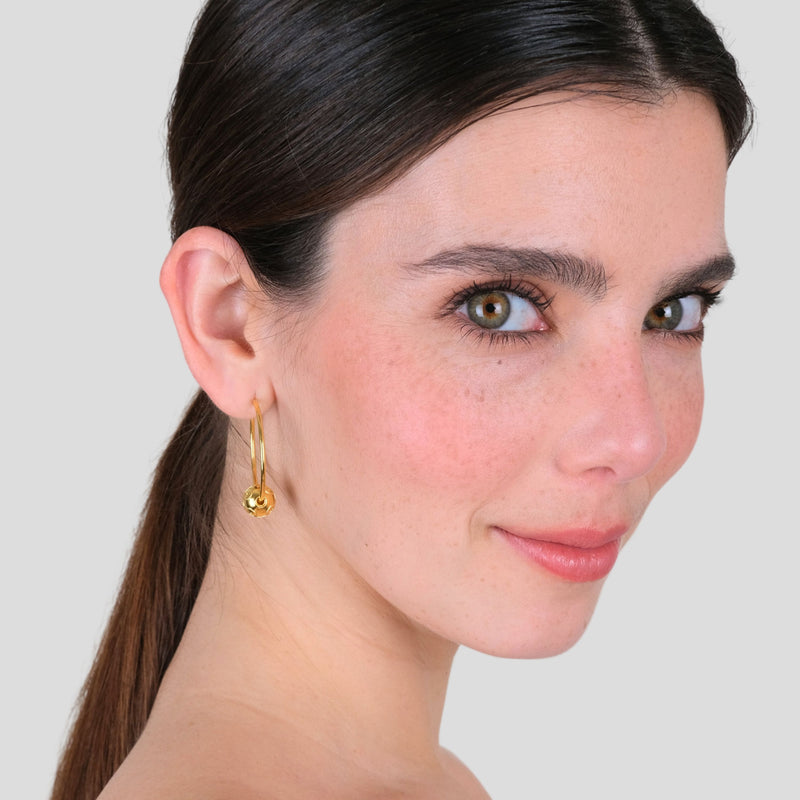 Earrings Hoops Viana’s Conta in Gold Plated Silver