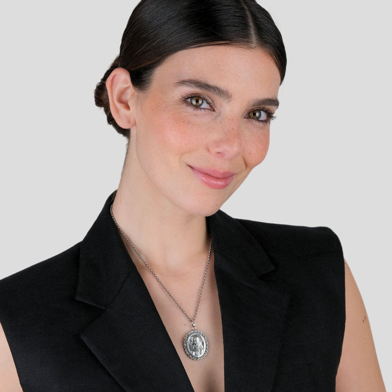 Necklace Our Lady of the Carrapito Marcasites in Silver