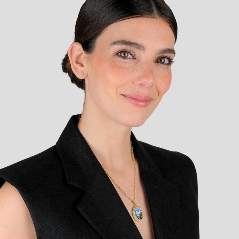 Necklace Our Lady of the Rosary of Fátima Gold Plated Silver