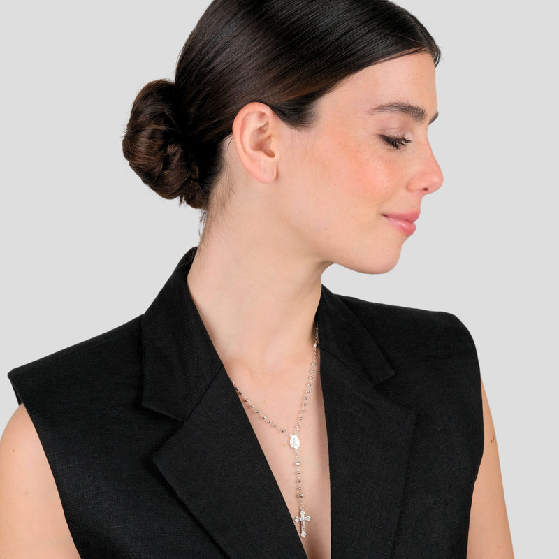 Necklace Rosary in Silver