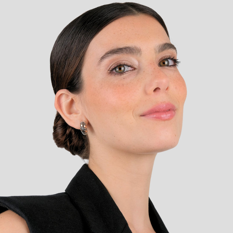 Earrings Croissant Marcasites in Silver and Gold