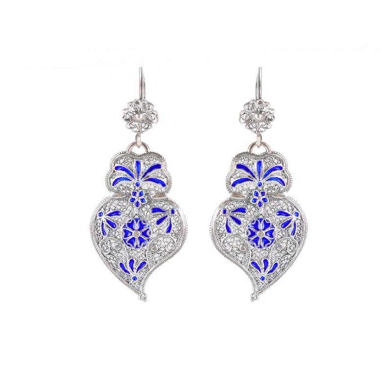 Earrings Heart of Viana Royal Blue in Silver