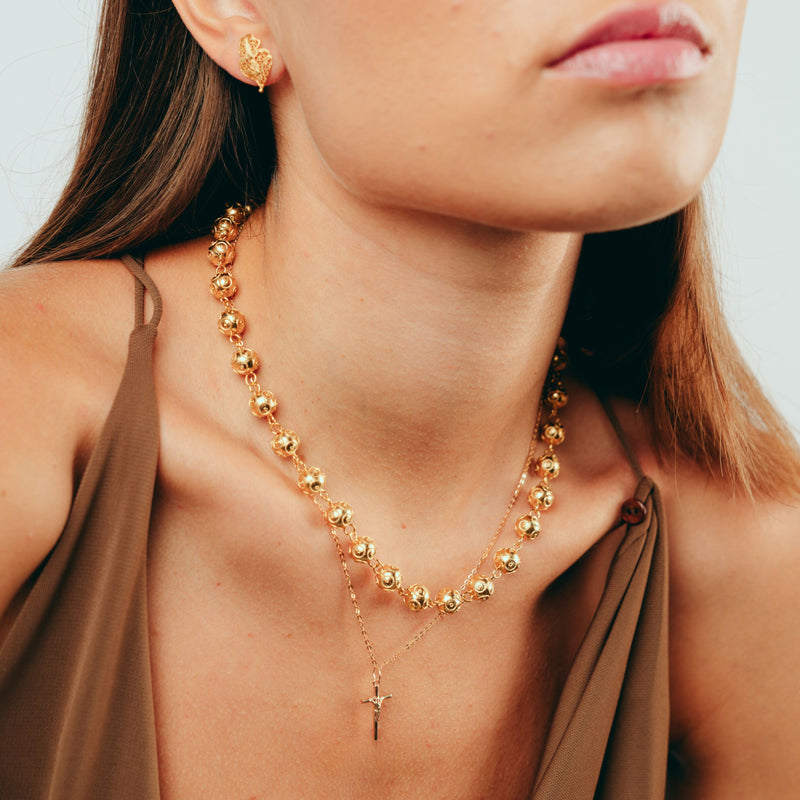 Necklace Viana's Contas in Gold Plated Silver