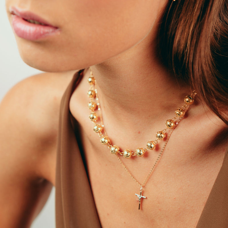 Necklace Viana's Contas in Gold Plated Silver