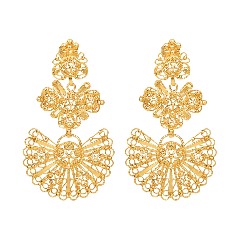 Boucles d'Oreilles Galegos en Argent Plaqué Or