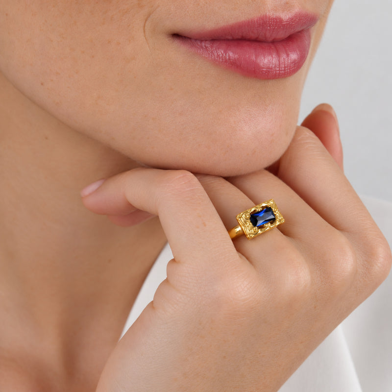 Anillo Bonanza de Plata Bañada en Oro