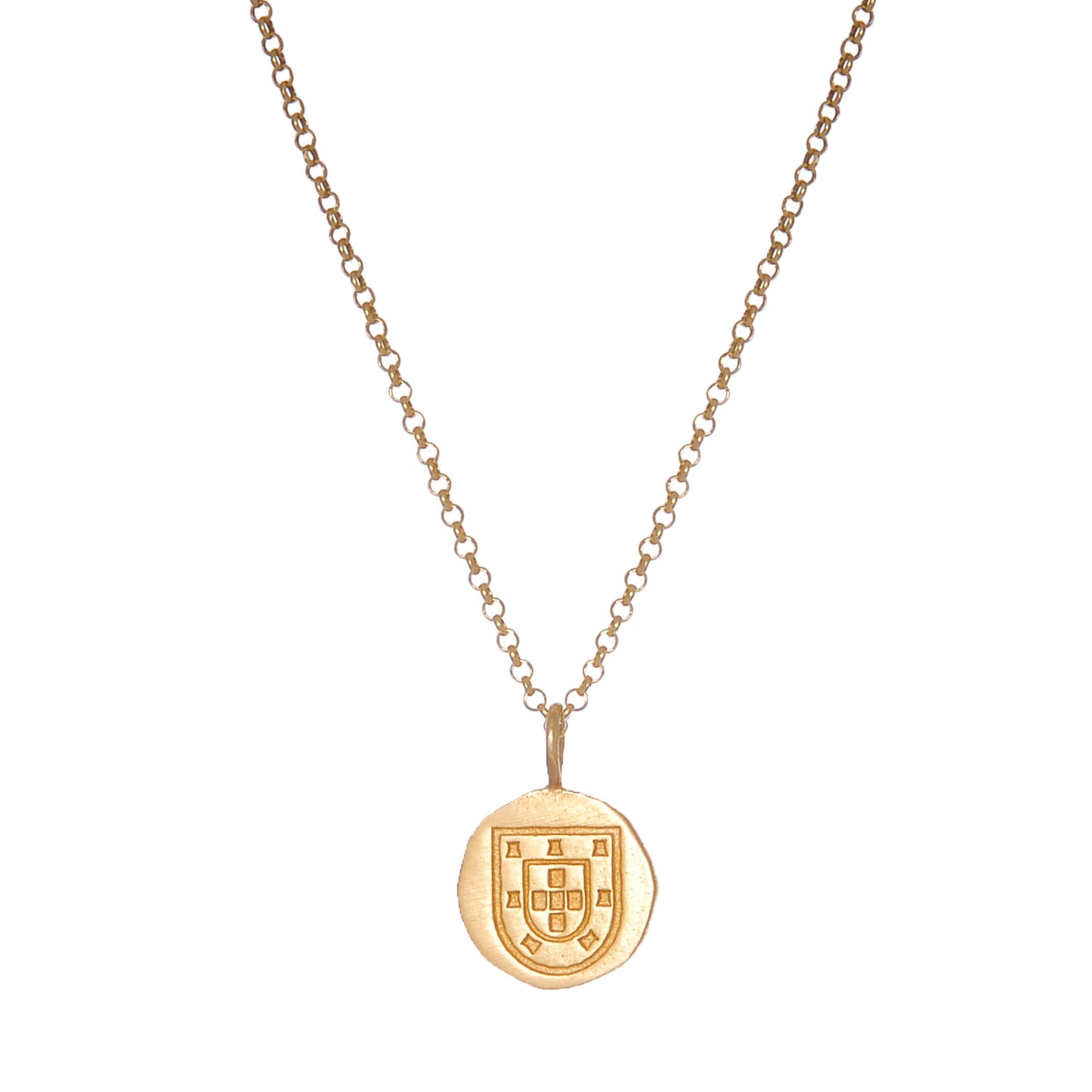 Necklace Escudo Long in Gold Plated Silver