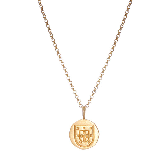 Necklace Escudo Long in Gold Plated Silver