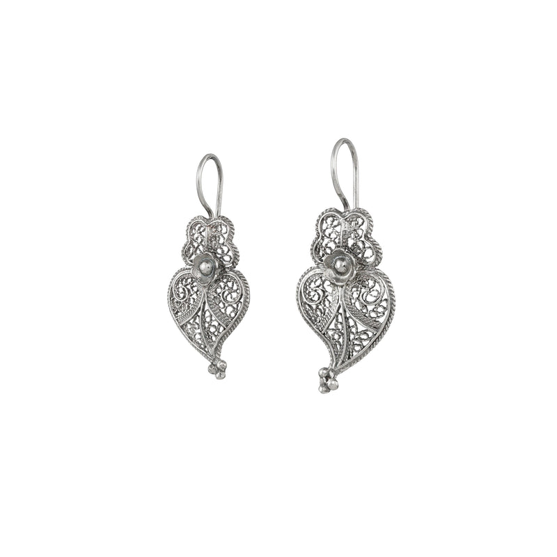 Earrings Heart of Viana 2,5cm in Silver