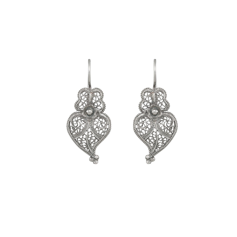 Earrings Heart of Viana 2,5cm in Silver