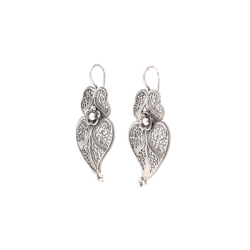 Earrings Heart of Viana 3,5cm in Silver