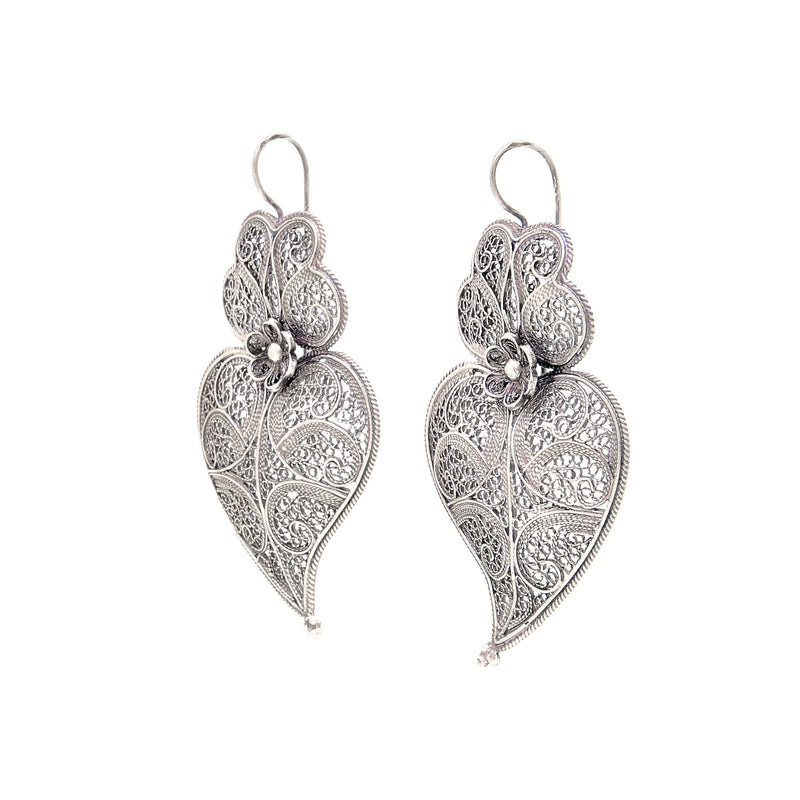 Earrings Heart of Viana 5,5cm in Silver