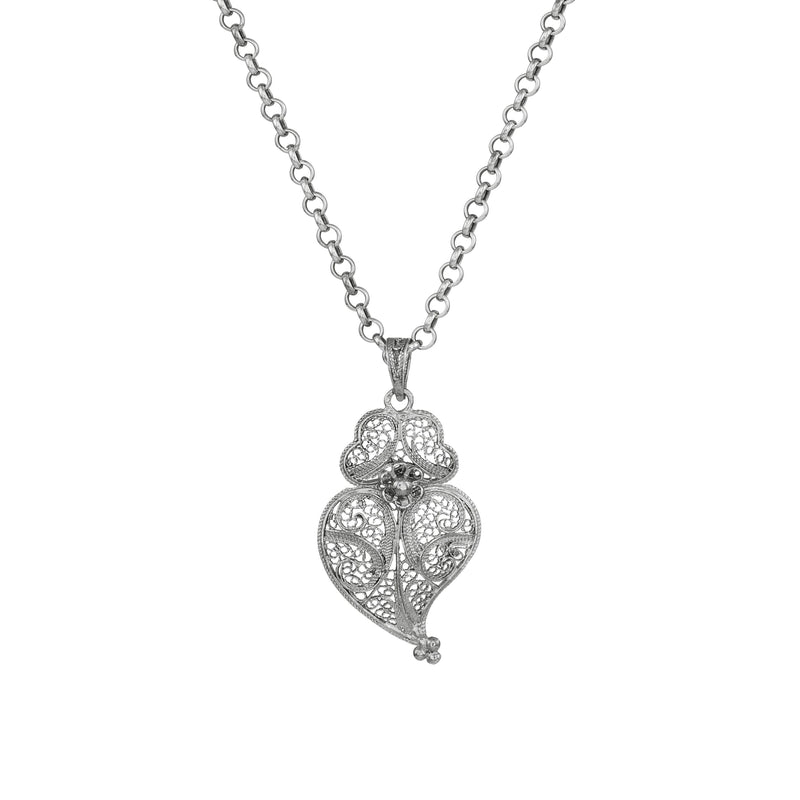 Necklace Heart of Viana 4,0 cm in Silver