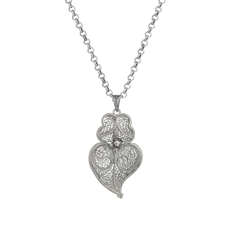 Necklace Heart of Viana 4,5 cm in Silver