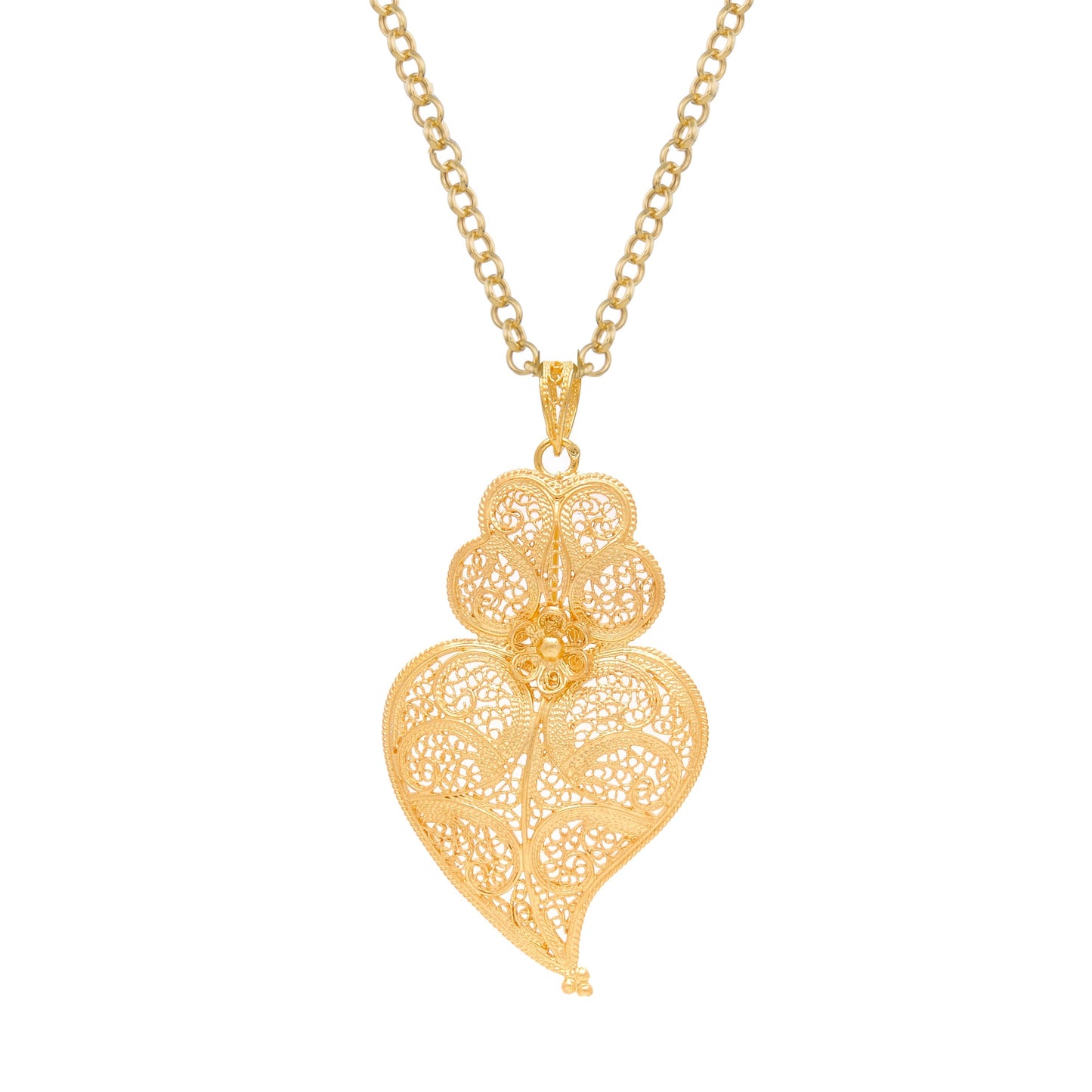 Necklace Heart of Viana 5,5cm in Gold Plated Silver