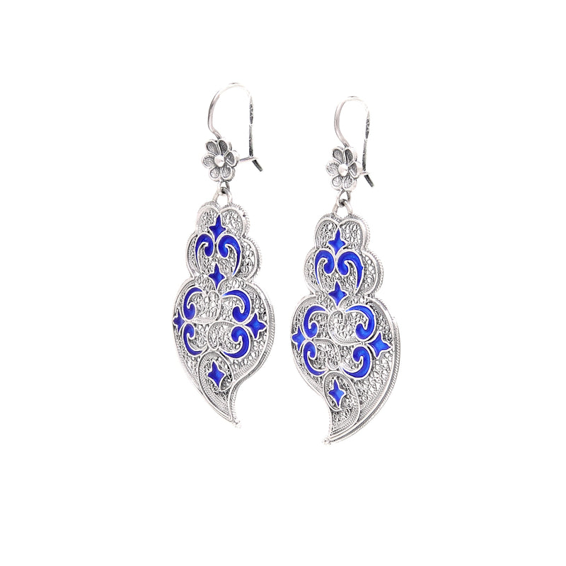 Earrings Heart of Viana Azulejo in Silver
