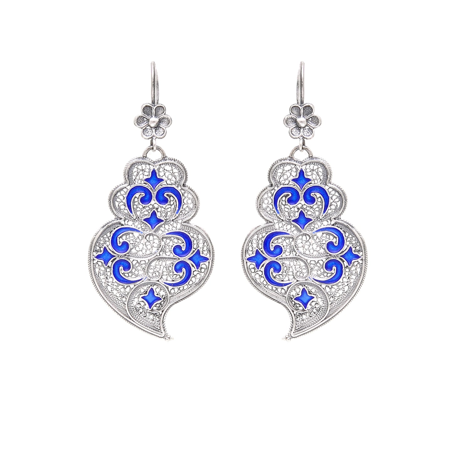 Earrings Heart of Viana Azulejo in Silver
