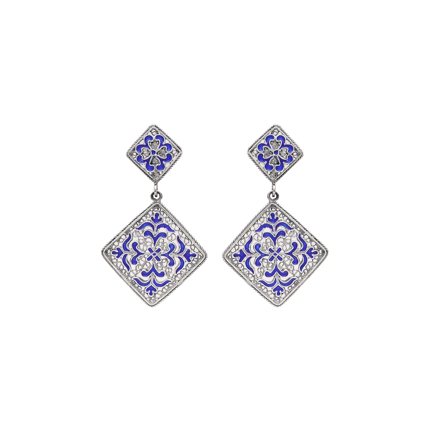 Earrings Azulejo in Silver