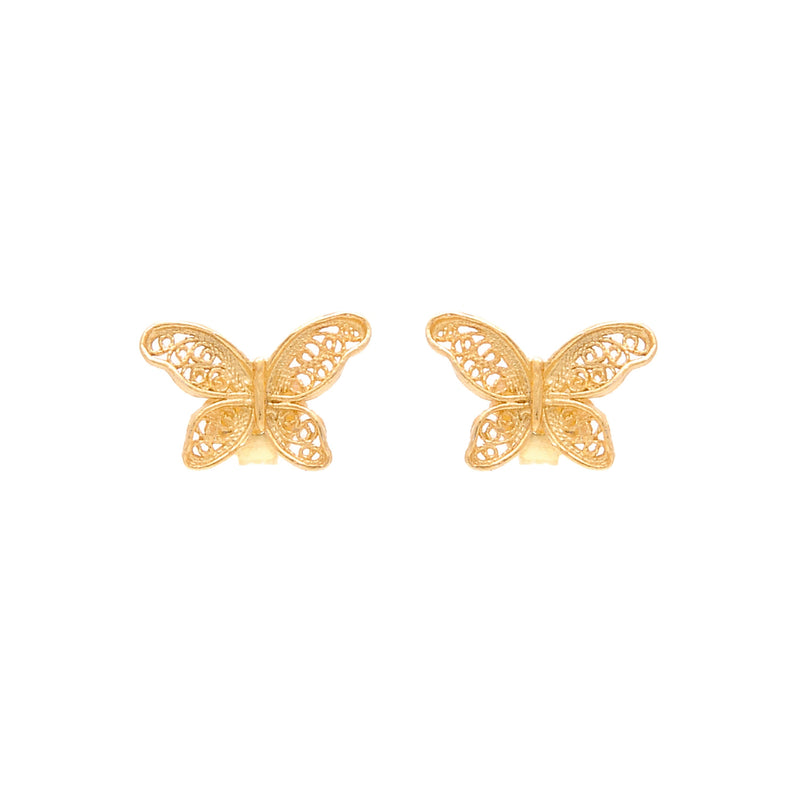 Earrings Butterfly in Gold Plated Silver