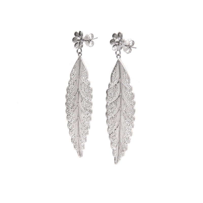 Earrings Leaf in Silver