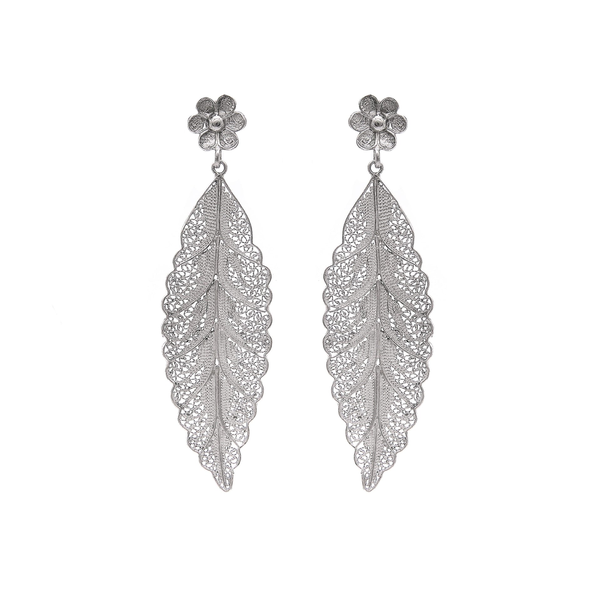 Earrings Leaf in Silver