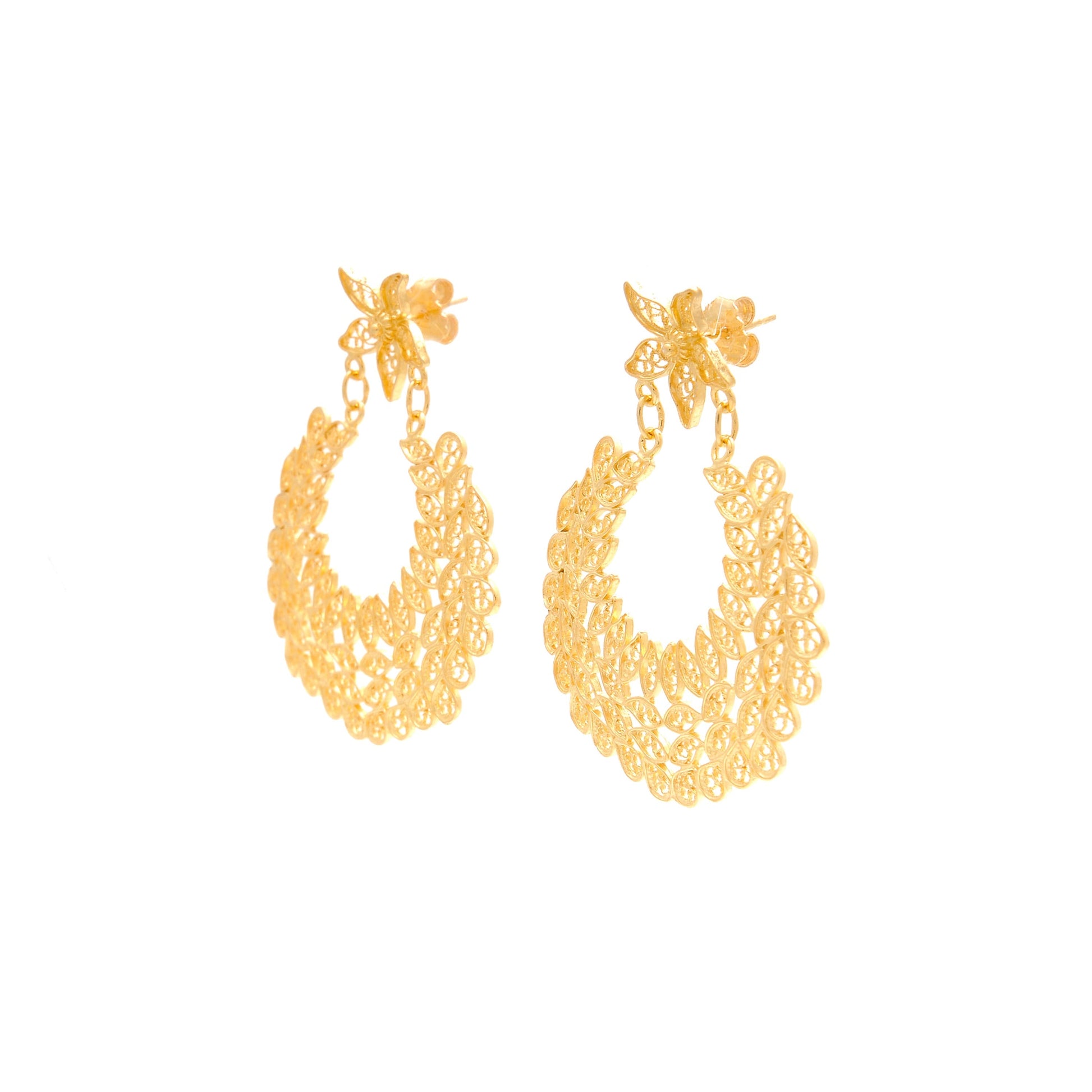 Earrings Ciclo in Gold Plated Silver