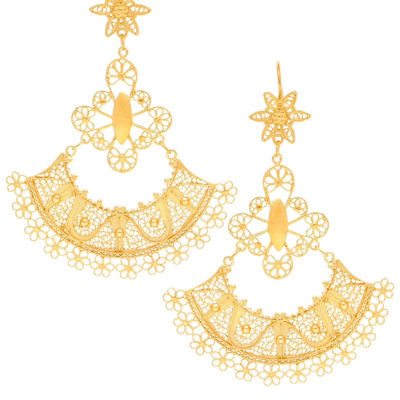 Earrings Skirt in Gold Plated Silver