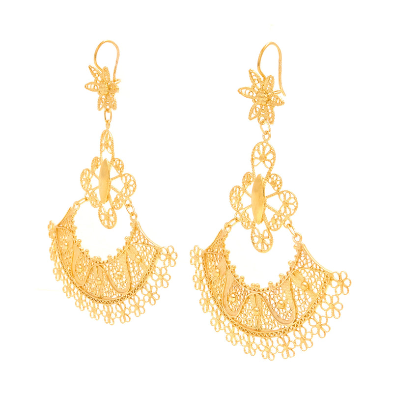 Earrings Skirt in Gold Plated Silver